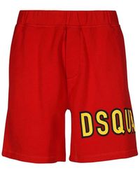 DSquared² - Cotton Logo Shorts - Lyst