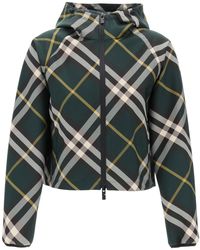 Burberry - Lightweight Check Cropped Jacke - Lyst