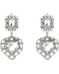 Self-Portrait - Self -Porträt -Ohrringe 'Crystal Pearl Stufeed Heart' - Lyst