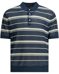 Beams Plus - Cotton Cotton Nylon Spandex Striped Button-Down Polo Shirt - Lyst