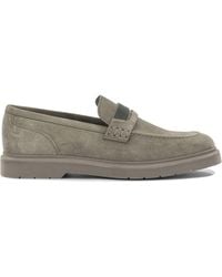 Brunello Cucinelli - Suede Loafers With Charm - Lyst