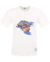 Woolrich - Puur Katoenen T -shirt Met Afdrukken - Lyst
