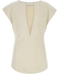 Entire studios - Sand Stretch Polyester Blend Deep Vee Tank Top - Lyst