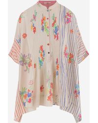 Péro - Hemd aus Seide und Baumwolle mit Blumenmuster - Lyst