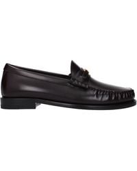 Celine - Triomphe Moccasins/Burgundy Leather - Lyst