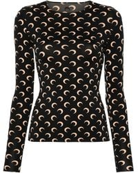 Marine Serre - Brand-print Fitted Stretch-jersey Top - Lyst