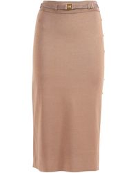 Elisabetta Franchi - Knitted Skirt With Belt - Lyst
