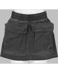 DIESEL - Nylon Cotton Flap Mini Skirt - Lyst