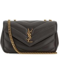 Saint Laurent - Dark Leather Small Loulou Shoulder Bag - Lyst