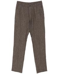 Emporio Armani - Linen Trousers - Lyst