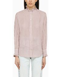 Isabel Marant - Isabel Marant Étoile Lilac Striped Cotton Shirt - Lyst