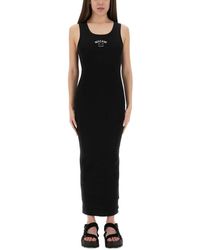 Moschino - Lange Jurk Met Logo - Lyst