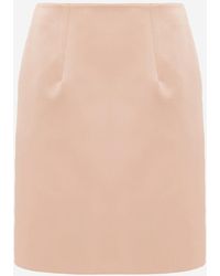 Chloé - Short Duchesse Satin Piped Skirt - Lyst