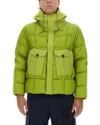 C.P. Company - Lime Puffer Jacket With Adjustable Hood - Lyst