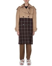 Marni - Double-Breasted Trench Coat With Two-Tone Design - Lyst