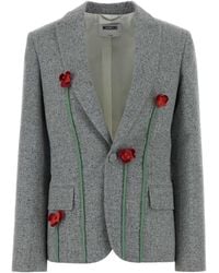 Moschino - Embroidered Notched Lapel Jacket - Lyst