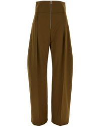 Ferragamo - Salvatore Mud Wool Blend Pant - Lyst