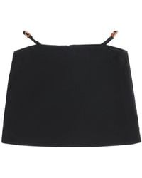 Ganni - Organic Cotton Mini Skirt With Cut Out Details - Lyst