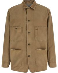 Maison Margiela - Herringbone Jacket Puffer Jackets Beige - Lyst