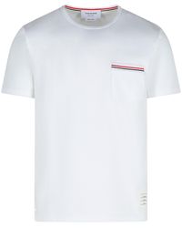 Thom Browne - 'rwb' Wit Katoenen T -shirt - Lyst