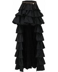 Elisabetta Franchi - Ruffled High-Low Chain Detail Skirt - Lyst