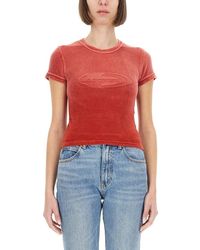 T By Alexander Wang - Slim-Fit T-Shirt With Embossed Logo - Lyst