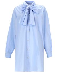 Moschino - Light Shirt Ribbon Gown Dress - Lyst