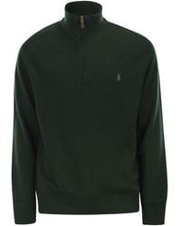 Polo Ralph Lauren - Wool Pullover With Half Zip - Lyst