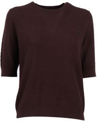 Kangra Cashmere - Short Sleeve Micro Check Top - Lyst