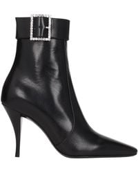 Saint Laurent - Damens Stiefel aus schwarzem Leder - Lyst