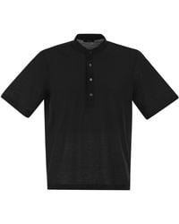 Herno - Jersey Polo Shirt With Seraph Collar - Lyst