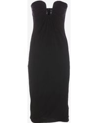 Pinko - Stretch Viscose Midi Dress - Lyst