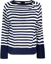 Liu Jo - Maglia à Lana E Cashmere Blu Laguna / Bianco - Lyst