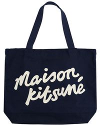 Maison Kitsuné - Maison Kitsuné Tote Bag With Writing - Lyst