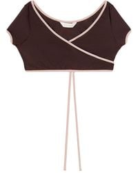 Palm Angels - Cap Sleeves Bikini Top - Lyst