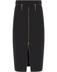 Elisabetta Franchi - Zipped Midi Skirt - Lyst