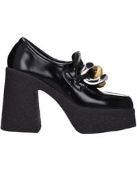 Stella McCartney - Black Leather Platform Loafers - Lyst