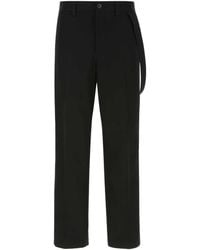 Burberry - Cotton Wide-Leg Pant - Lyst