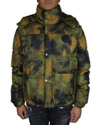 Off-White c/o Virgil Abloh - Camouflage-Patterned Quilted Puffer Jacket With Detachable Hood - Lyst