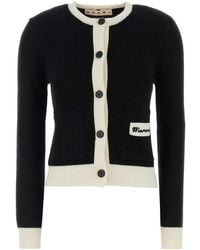 Marni - Black Wool Blend Cardigan - Lyst