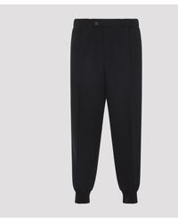 Lanvin - Zwarte Maagd Wol Trainingsbroek - Lyst