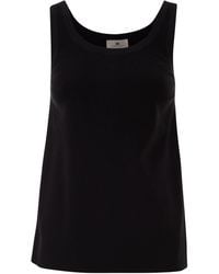 Elisabetta Franchi - Knitted Top With Shiny Viscose Stripes - Lyst