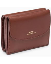 A.P.C. - Genève Hazelnut Leather Trifold Wallet - Lyst