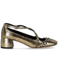 A.Bocca - Crackled Leather Heart Stud Pumps - Lyst
