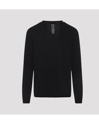 Rick Owens - Oversized Extreme V-Neck Cotton Pullover - Lyst