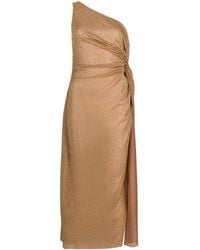 Oséree - Midi-Jurk Met Geknoopt Detail - Lyst