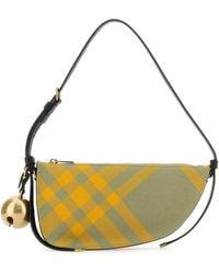 Burberry - Embroidered Canvas Mini Shield Shoulder Bag - Lyst