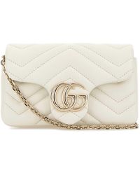 Gucci - Leather Mini Gg Marmont Shoulder Bag - Lyst