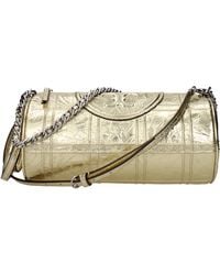 Tory Burch - Borse A Spalla Fleming Donna Pelle Oro - Lyst