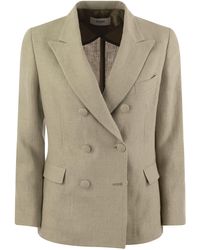 SAULINA - Anna Double Breasted Linen Jacket - Lyst